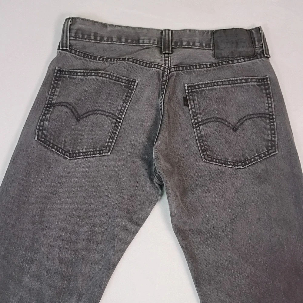 Levis 513 Slim Straight Grey Denim Jeans Mens 32x32 80813-0002